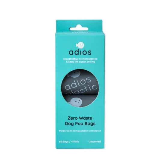 Adios Plastic Compstable Poo Bag Grey 4 x 15''s | Luxury Home Accessories | Heulog Glow