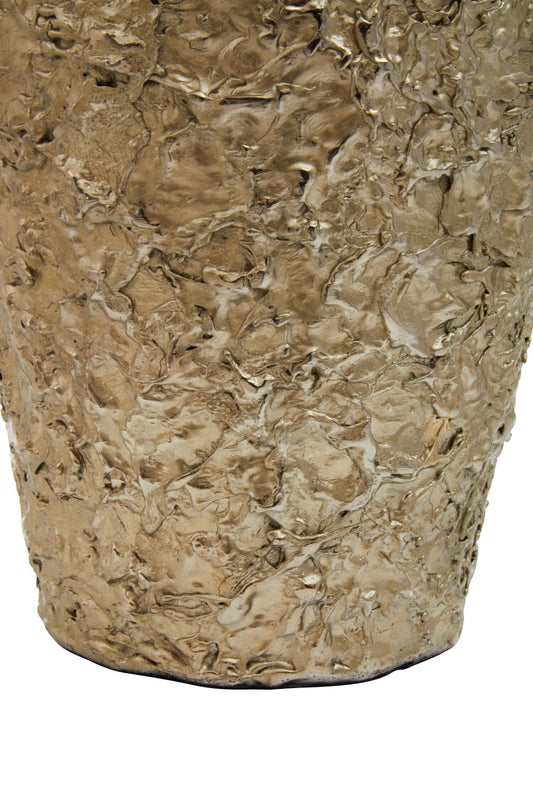Akola Large Gold Textured Metal Vase | Luxury Home Accessories | Heulog Glow