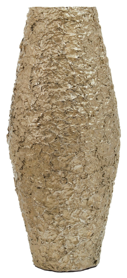 Akola Large Gold Textured Metal Vase | Luxury Home Accessories | Heulog Glow