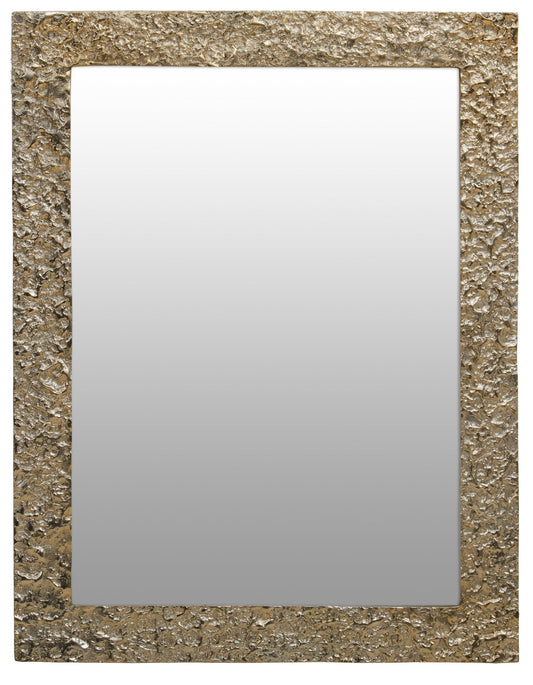 Akola Textured Gold Finish Rectangular Wall Mirror | Luxury Home Accessories | Heulog Glow