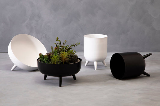 Alina Black Footed Planter | Luxury Home Accessories | Heulog Glow