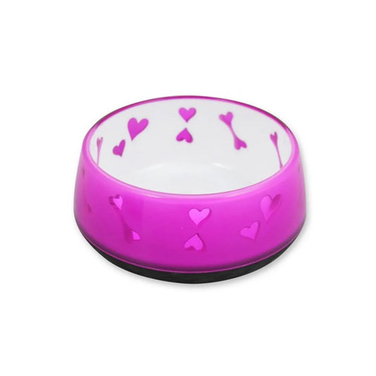 All For Paws Anti Slip Dog Bowl Pink Hearts Medium | Luxury Home Accessories | Heulog Glow