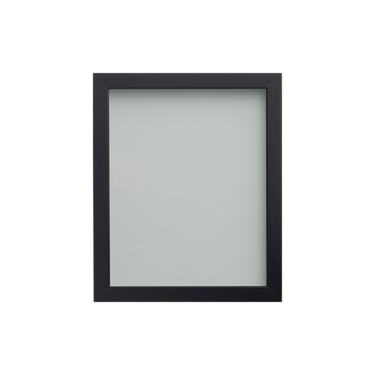Foil Wrapped MDF Picture Photo Frame Fitted with Perspex Plexiglass, Black Frame