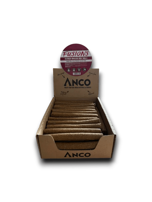 Anco Fusions Ostrich Infused Beef Rolls BULK DEAL x 50 | Luxury Home Accessories | Heulog Glow