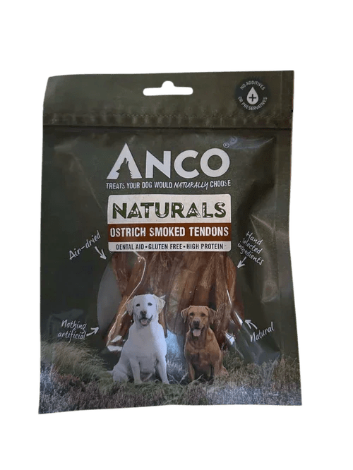 Anco Naturals Ostrich Smoked Tendons BULK DEAL 12x75g | Luxury Home Accessories | Heulog Glow