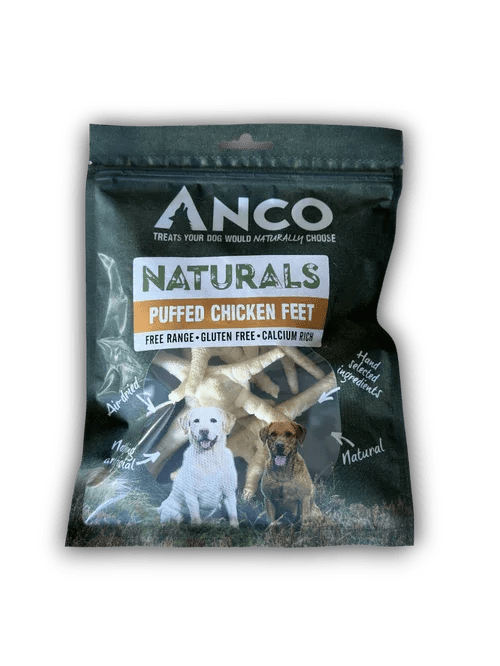 Anco Naturals Puffed Chicken Feet BULK DEAL 12x80g | Luxury Home Accessories | Heulog Glow