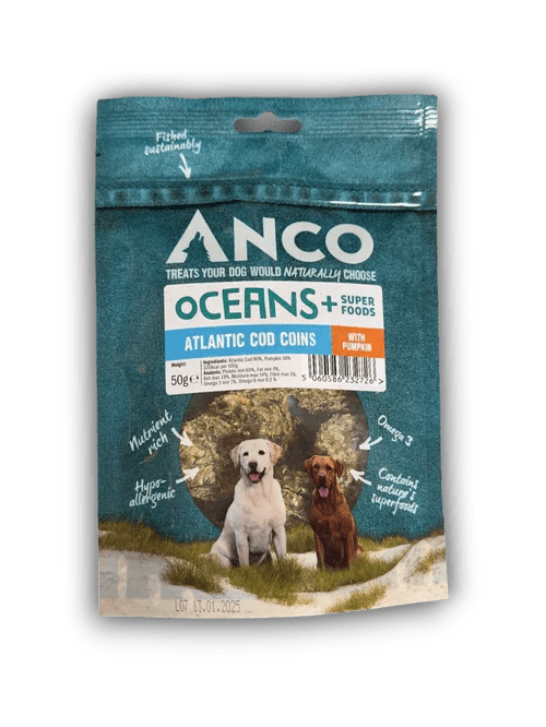Anco Oceans+ Atlantic Cod Coins with Pumpkin BULK DEAL 10x50g | Luxury Home Accessories | Heulog Glow