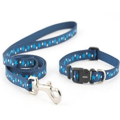Ancol Puppy Collar and Lead Set Stars Blue | Luxury Home Accessories | Heulog Glow