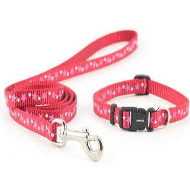 Ancol Puppy Collar and Lead Set Stars Red | Luxury Home Accessories | Heulog Glow