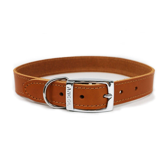 Ancol Tan Sewn Leather Dog Collar 30cm | Luxury Home Accessories | Heulog Glow