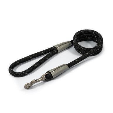 Ancol Viva Rope Lead Reflective Black 1.07mx12mm | Luxury Home Accessories | Heulog Glow