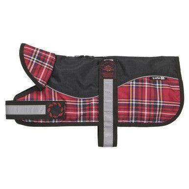 aniMate Reflective Black/Red Tartan Padded Harness Coat (30cm), 12" | Luxury Home Accessories | Heulog Glow