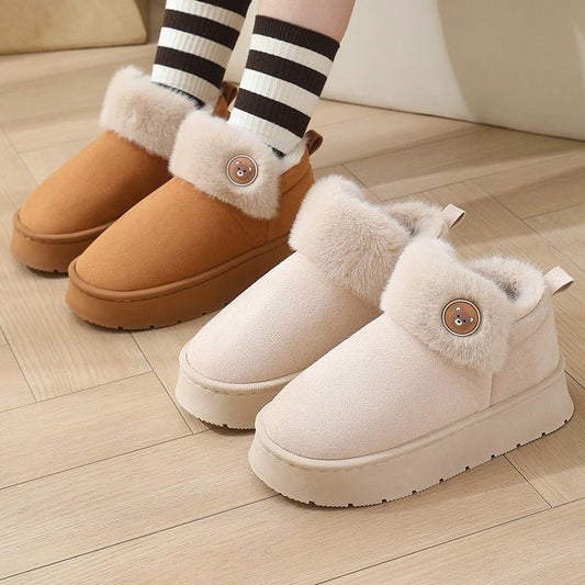 Ankle Wrap Cotton Slippers Thickened Couple Non-slip Warm Cotton Shoes | Luxury Home Accessories | Heulog Glow