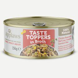 Applaws Taste Toppers Wet Dog Food Chicken with Beef Liver & Veg in Broth Tin, 12 x 156g | Luxury Home Accessories | Heulog Glow