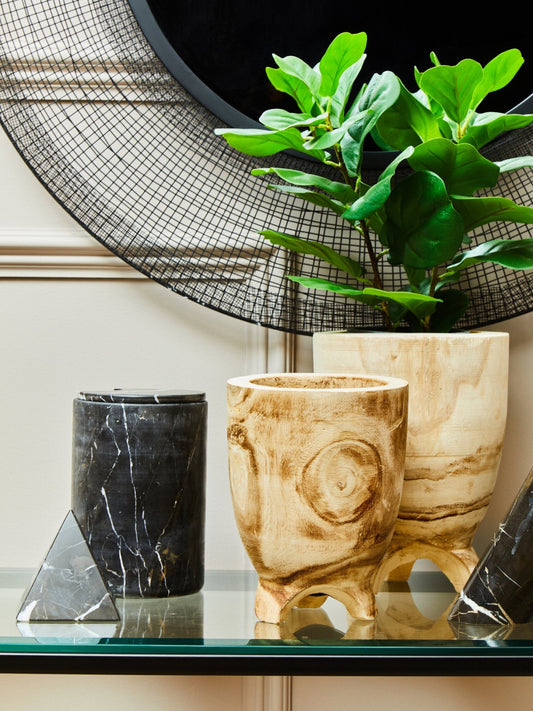 Arlo Large Natural Wooden Planter | Luxury Home Accessories | Heulog Glow