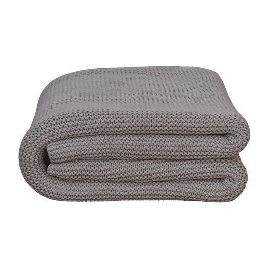 Artisan Furniture Double Grey Knitted Throw | Luxury Home Accessories | Heulog Glow