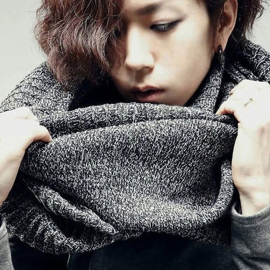 Autumn and Winter Contrast Color Scarf Wool Pullover Scarf | Luxury Home Accessories | Heulog Glow