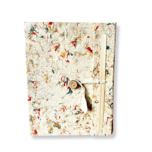 Lrg Lokta Mixed Colour Cotton Notebook (21x15cm) - 45 leafs - inc bookmark