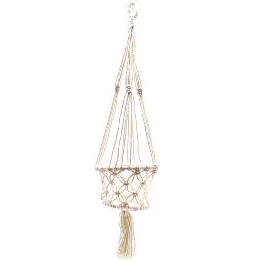 Macrame Pot Holder - Single Small Pot