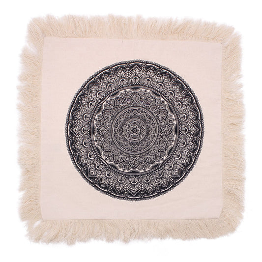 Traditional Mandala Cushion Cover - 45x45cm - black