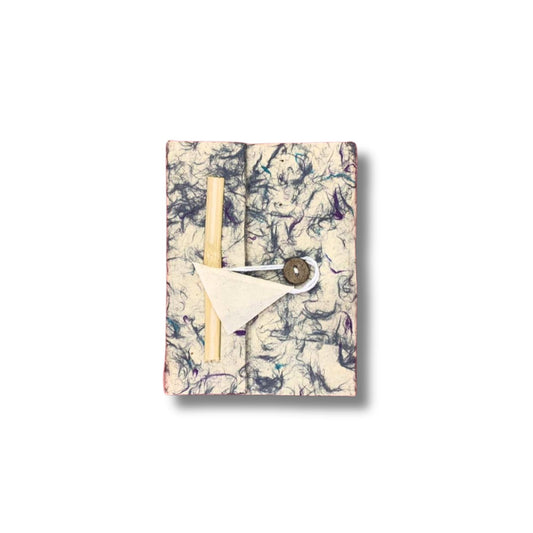Mini Lokta Mixed Blue Cotton Notebook Lrg (12x8cm) 40 leafs