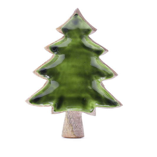 Lost in the Forrest - Enamel Tree Wooden Bowl - 25x19cm