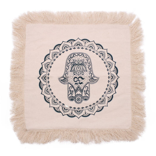 Hamsa Mandala Cushion - 45x45cm - green