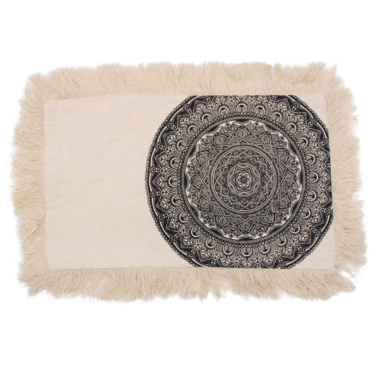 Traditional Mandala Cushion - 30x50cm - black