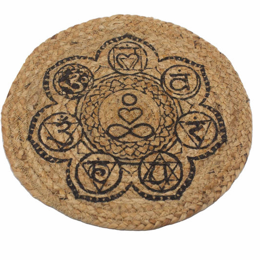Natural Place Mat - Jute 30cm - Chakra Print