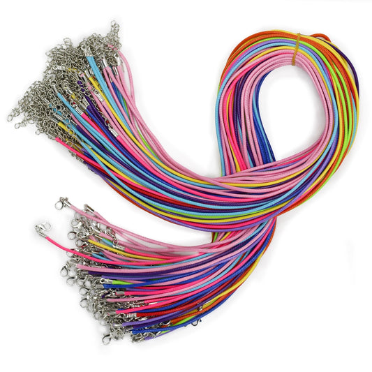 Waxed Pendant Cord - 2mm x 55cm - Assorted (10 colours)
