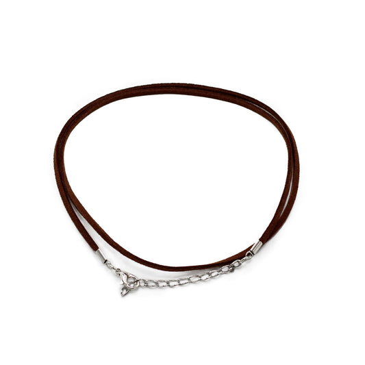 Faux Leather Pendant Cord - 2.5mm x 55cm - Dark Brown A010