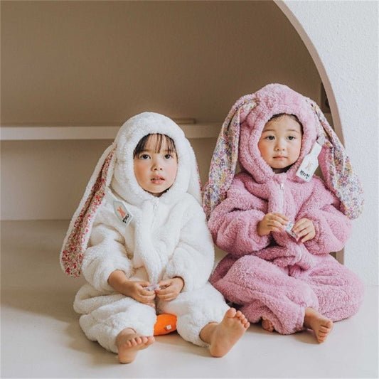 Baby Girl Bunny Jumpsuit Lazy Zipper Newborn Hooded Pajamas | Luxury Home Accessories | Heulog Glow