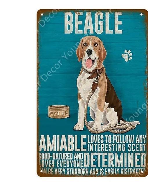 Beagle Dog Tin Sign | Luxury Home Accessories | Heulog Glow