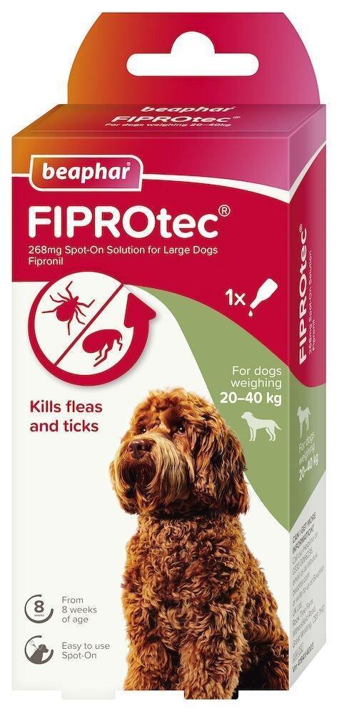 Beaphar FIPROtec Flea & Tick Spot On for Large Dogs (20-40kg) 1 pipette | Luxury Home Accessories | Heulog Glow