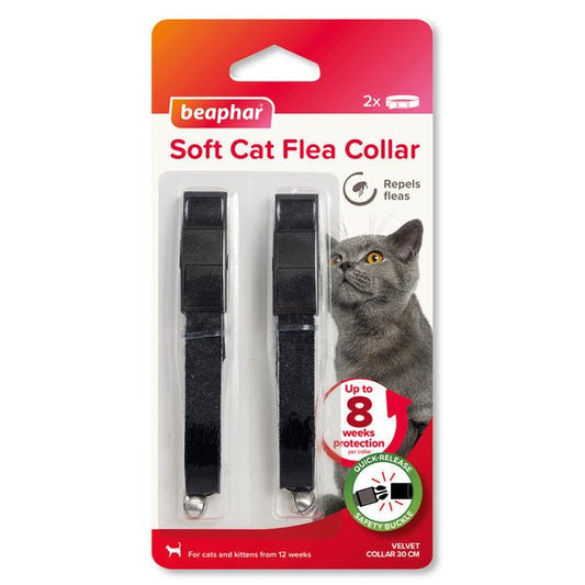 Beaphar Soft Velvet Flea Collar for Cats – Twin Pack 30cm | Luxury Home Accessories | Heulog Glow