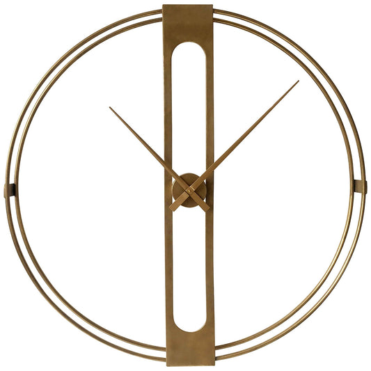Beauly 107cm Dia Gold Finish Dual Ring Wall Clock | Luxury Home Accessories | Heulog Glow