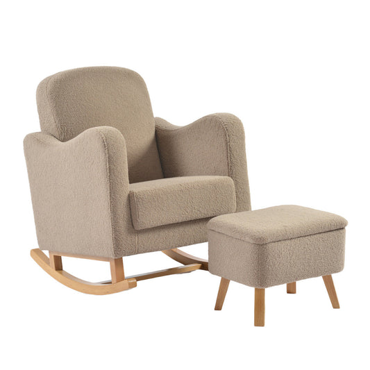 Bebe & Beyond Soother Nursing Chair & Stool - Biscuit Ted