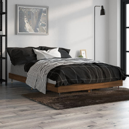 Bed Frame without Mattress Brown Oak 120x190 cm Small Double Engineered Wood | Luxury Home Accessories | Heulog Glow