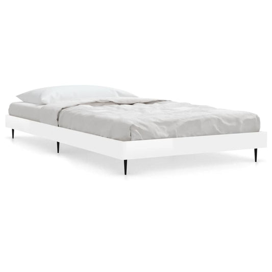 Bed Frame without Mattress High Gloss White 90x200 cm | Luxury Home Accessories | Heulog Glow