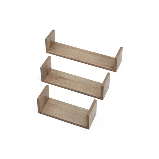 Tutti Bambini Modena Set of Three U-Shaped Wall Shelves - Oak