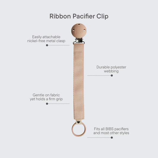 BIBS Soother Clip Ribbon - Blush | Luxury Home Accessories | Heulog Glow