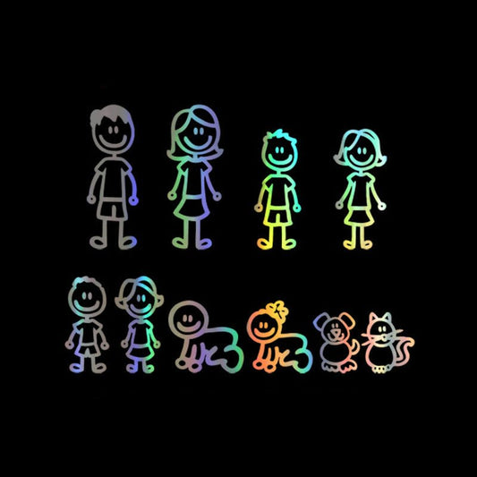 Big Family Cartoon Car Stickers Funny | Luxury Home Accessories | Heulog Glow