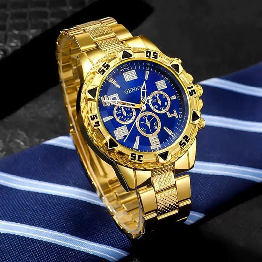 Blue Light Glass Men's Business Steel Belt Quartz Watch | Luxury Home Accessories | Heulog Glow