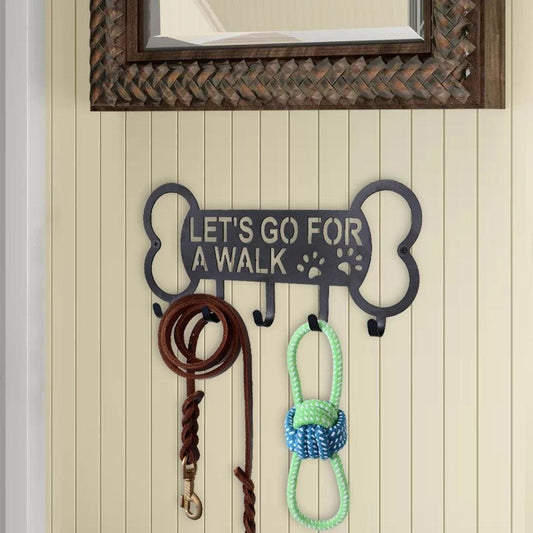 Bone Let's Go For A Walk Lead Hanger Hooks | Luxury Home Accessories | Heulog Glow