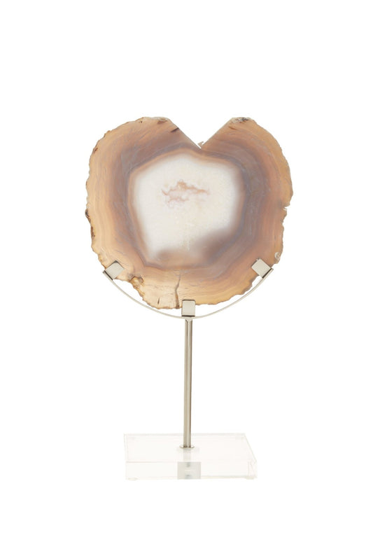 Bowerbird White And Silver Agate Sculpture | Luxury Home Accessories | Heulog Glow