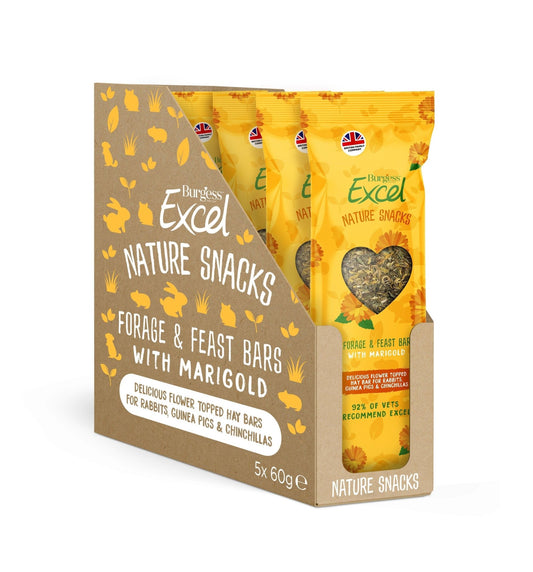 Burgess Excel Nature Snacks Forage & Feast Marigold Bars 60g | Luxury Home Accessories | Heulog Glow