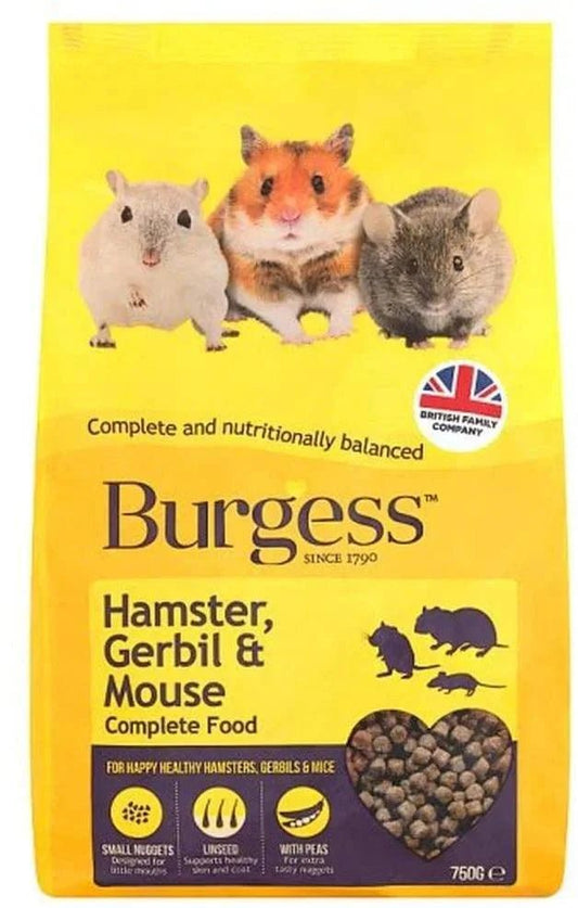 Burgess Hamster Gerbil & Mouse Pellets 750g | Luxury Home Accessories | Heulog Glow