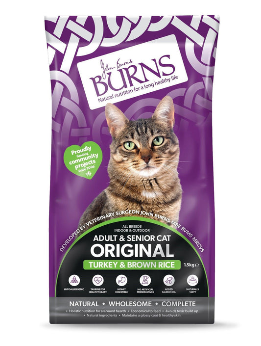 Burns Original Cat Turkey & Rice | Luxury Home Accessories | Heulog Glow