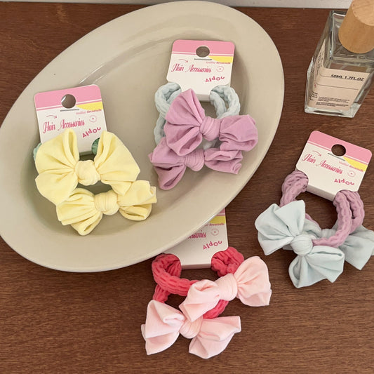 Macaron Bow Towel Ring Hair Rope Does Not Hurt High Elasticity