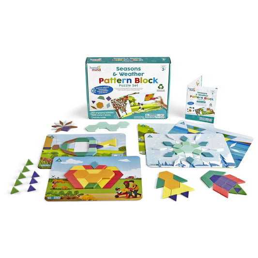 hand2Mind Seasons & Weather Pattern Block Puzzle Set